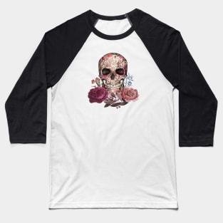 Flowery Skull Baseball T-Shirt